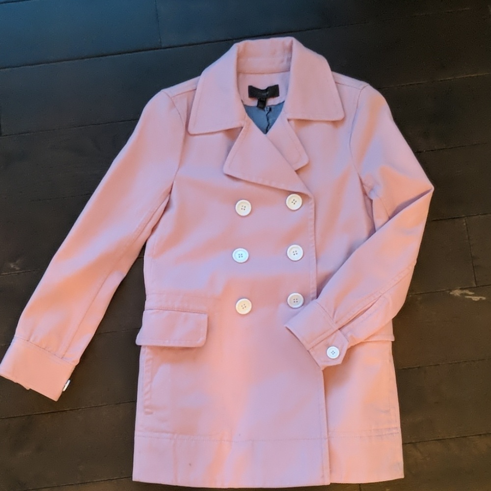 Pink J.Crew trench coat